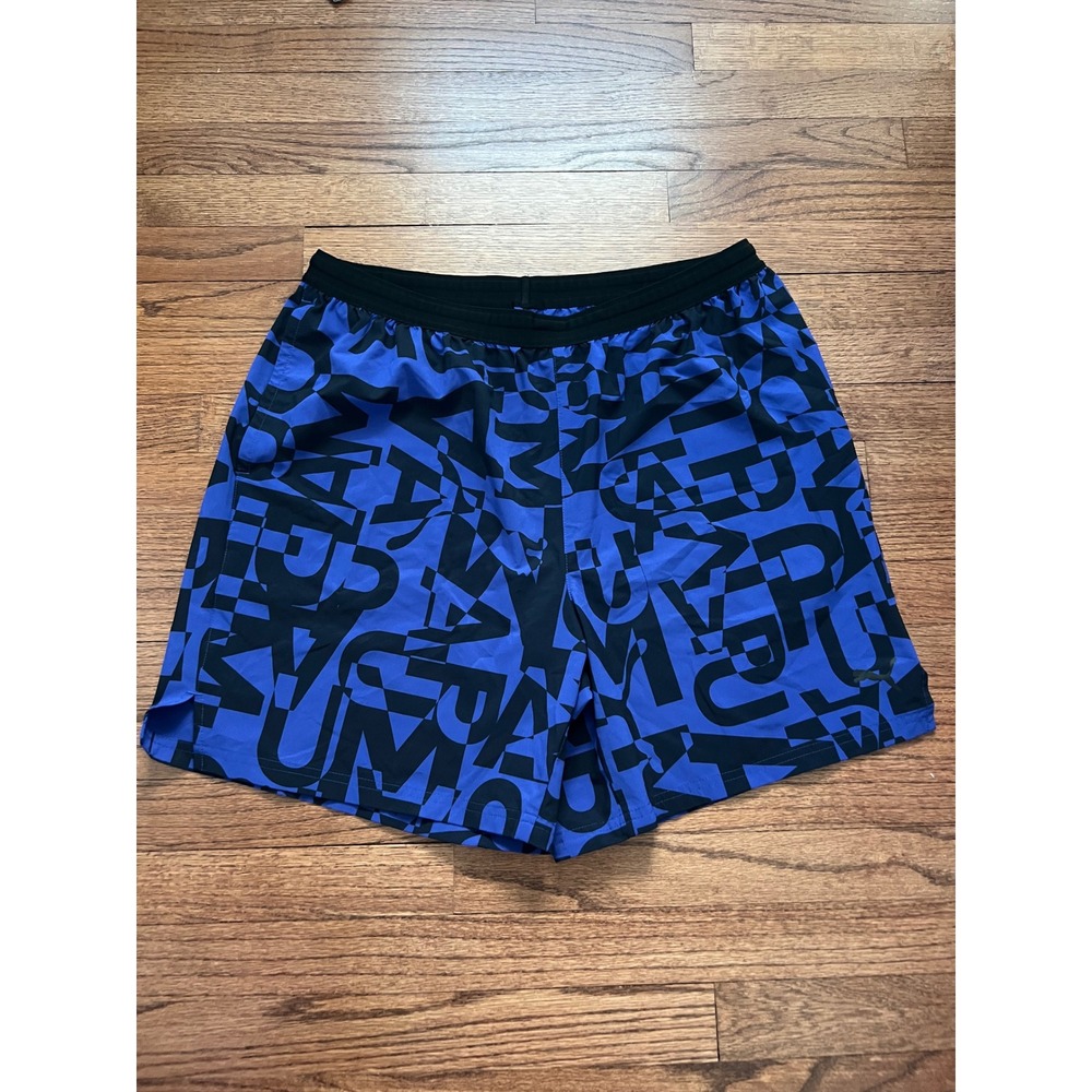 Puma Athletic Shorts Mens XL Blue Graphic Print dryCELL Workout Gym